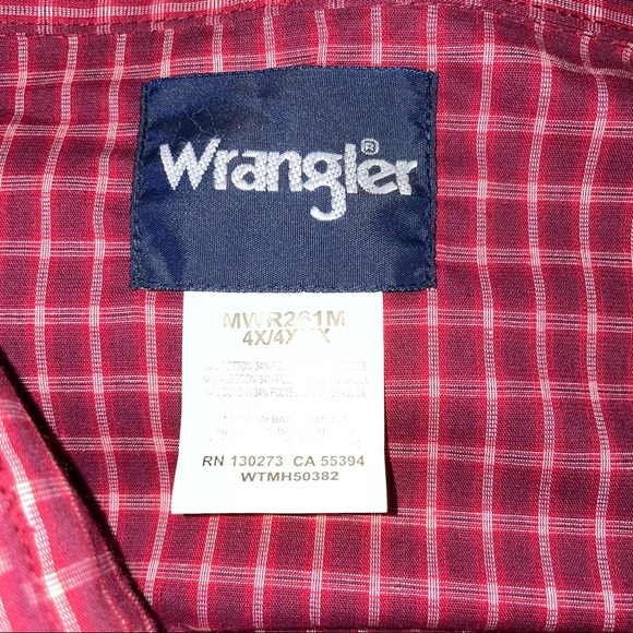 Vintage Wrangler Plaid Snap Button Down Size 4X - Picture 3 of 3
